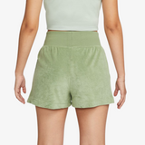 womens nike sportswear terry shorts (oil green)