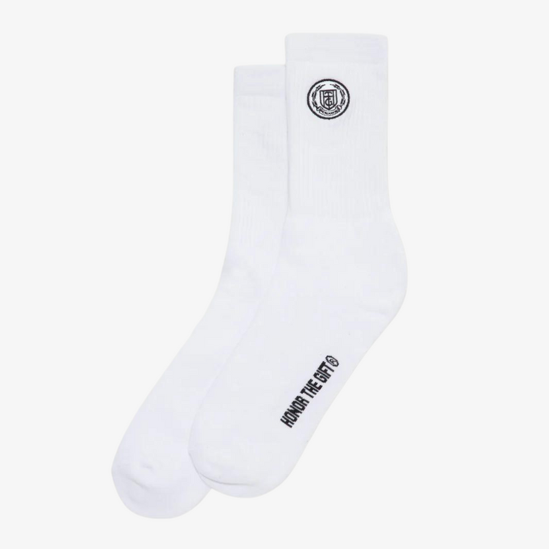 honor the gift crest rib socks (white)