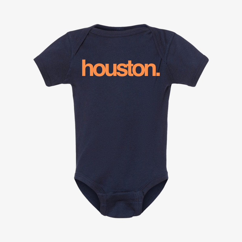 toddler premiumgoods. houston. s/s onesie (navy/orange)